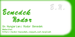 benedek modor business card